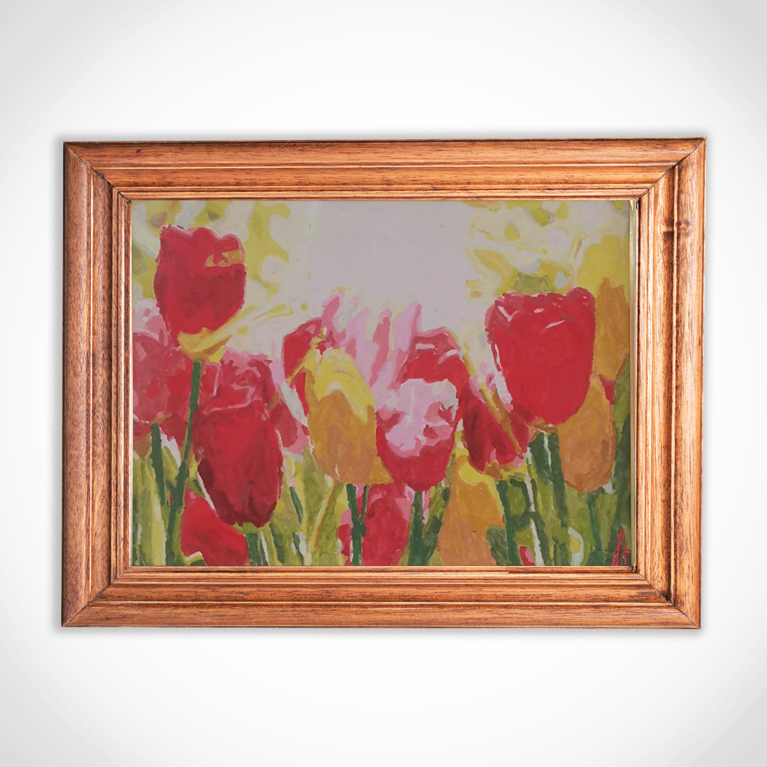 Ishihara's Creation - Red Tulip Flowers Painting | Iskaparate