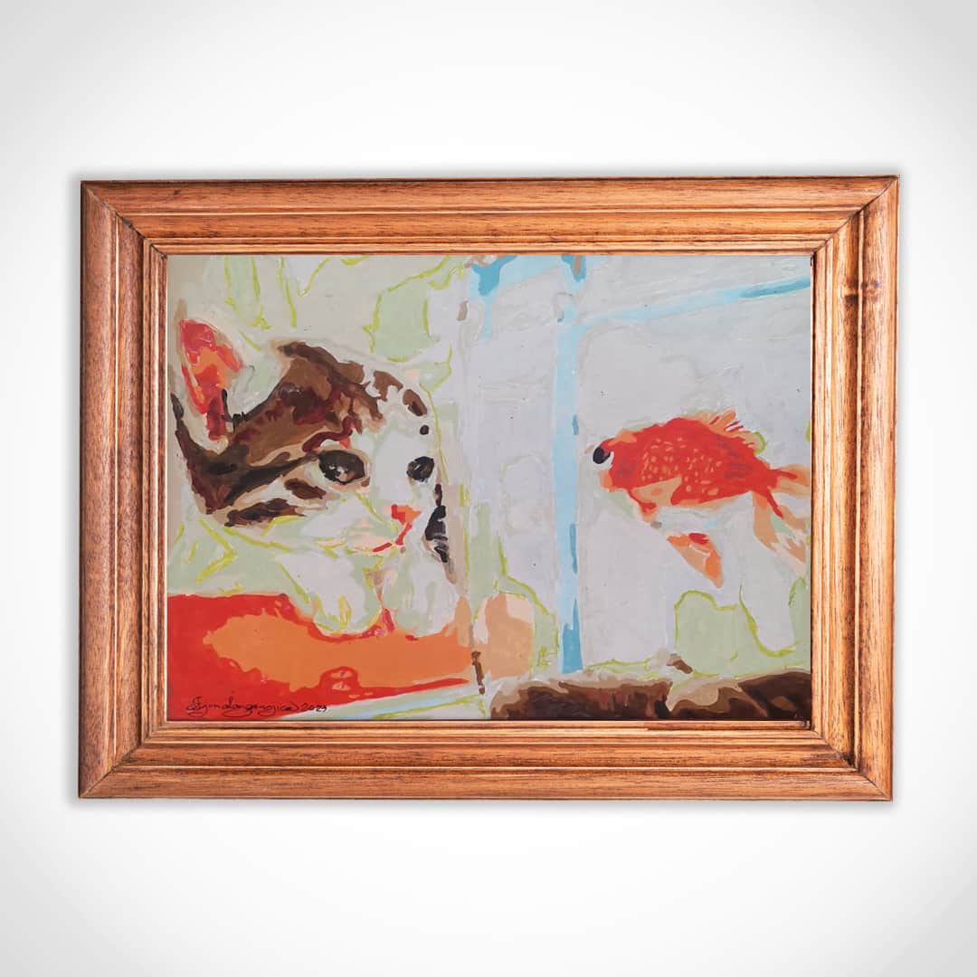 Cat & Fish Painting | Iskaparate